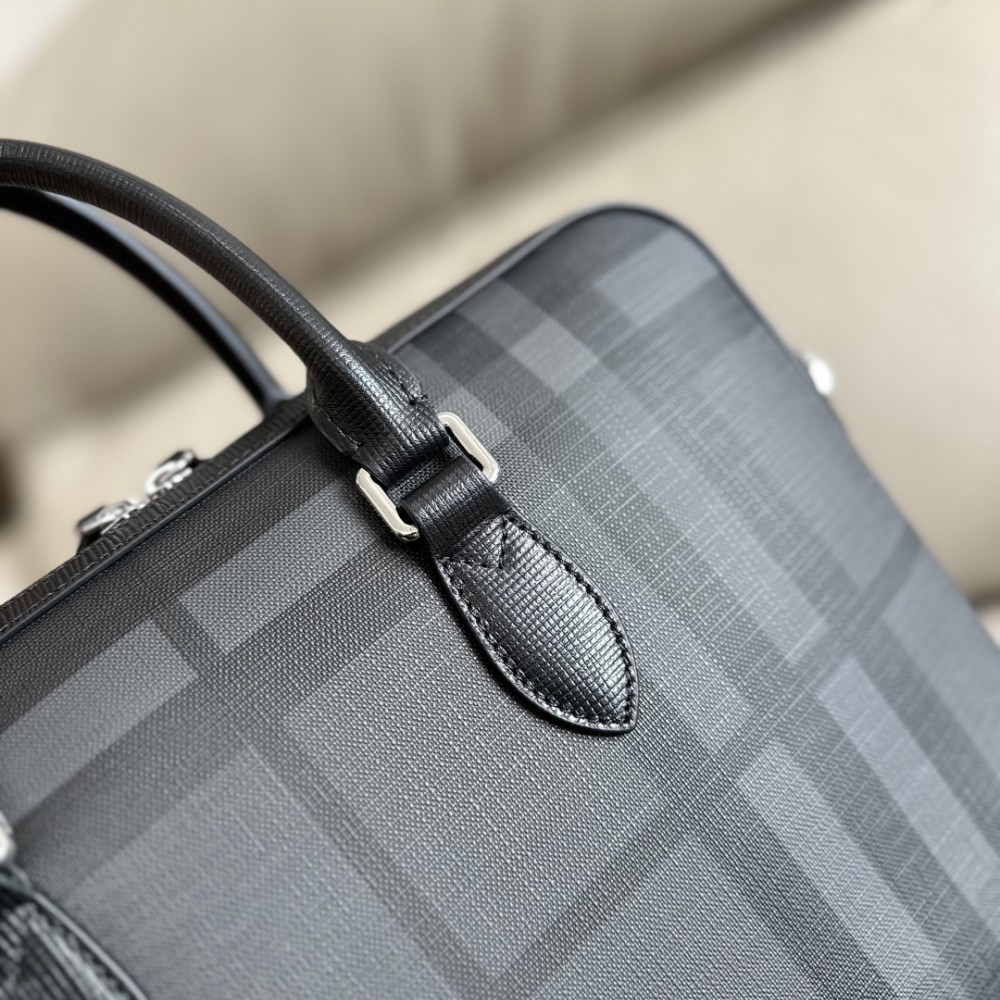 Burberry Classic Check Simple Black Briefcase Burberry Classic Check Simple Black Briefcase