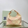 Burberry Classic Peach and White Contrast Large Knit Chain Bag Burberry Classic Peach and White Contrast Large Knit Chain Bag
