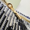 Burberry Classic Blue and White Contrast Large Knit Chain Bag Burberry Classic Blue and White Contrast Large Knit Chain Bag