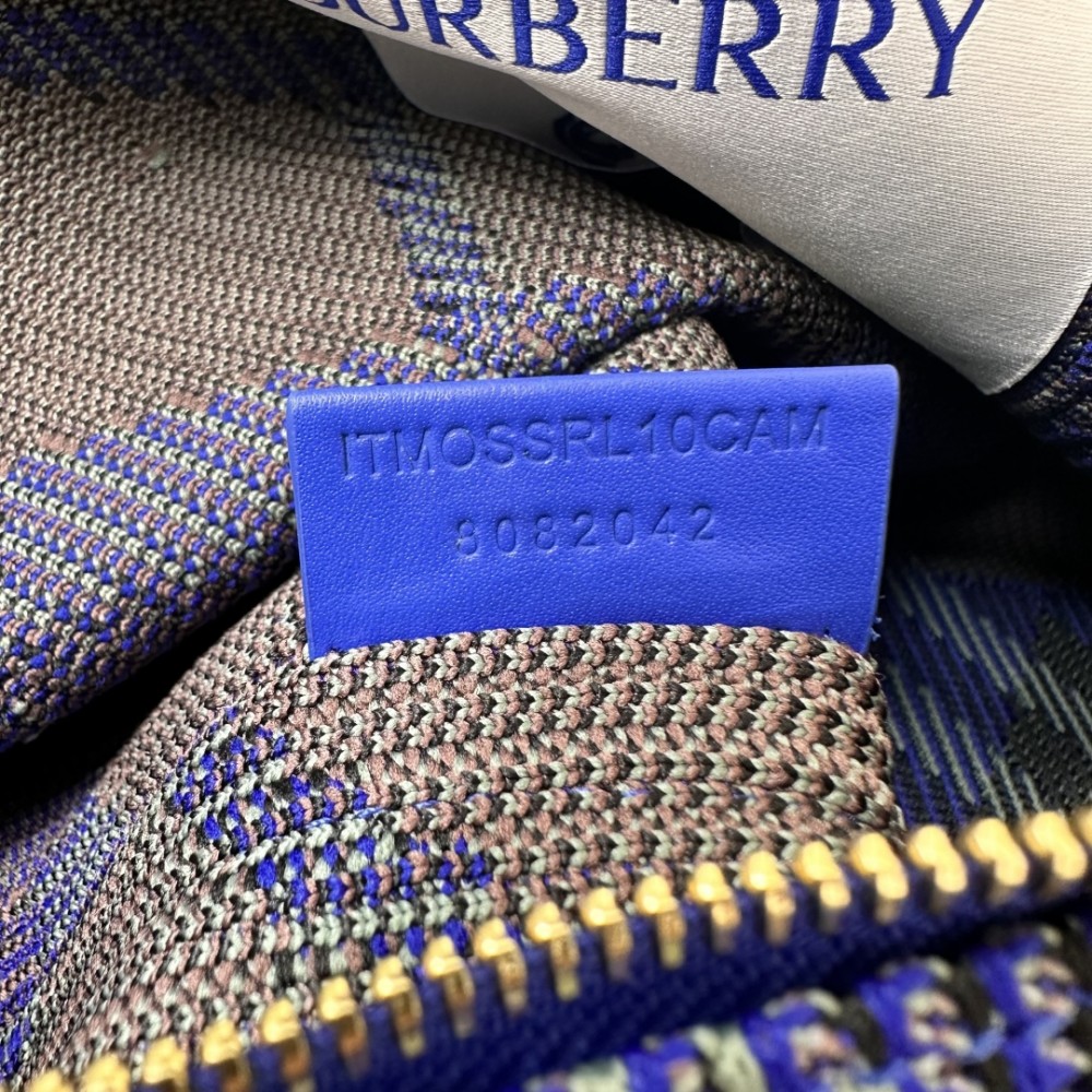 Burberry Classic Blue and Black Contrast Large Knit Chain Bag Burberry Classic Blue and Black Contrast Large Knit Chain Bag