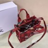 Burberry Mini Check Black, White and Red Knit Tote Bag Burberry Mini Check Black, White and Red Knit Tote Bag