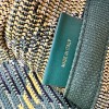 Burberry Mini Check Dark Green and White Knit Tote Bag Burberry Mini Check Dark Green and White Knit Tote Bag