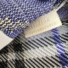 Burberry Mini Check Light Blue and White Knit Tote Bag Burberry Mini Check Light Blue and White Knit Tote Bag