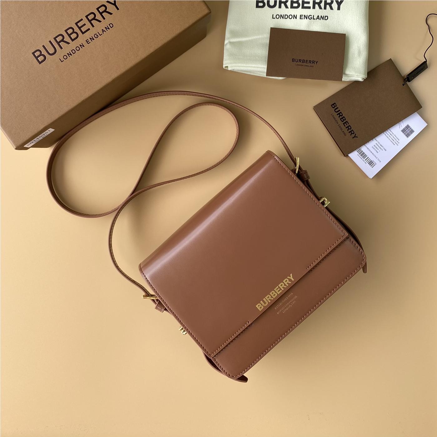 Burberry Classic Brown Leather Hardware Flap Bag Burberry Classic Brown Leather Hardware Flap Bag