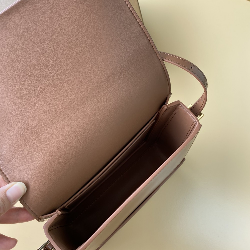 Burberry Classic Brown Leather Hardware Flap Bag Burberry Classic Brown Leather Hardware Flap Bag