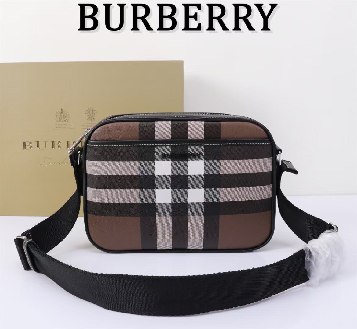 Burberry Classic Brown and White Checkered Crossbody Bag Burberry Classic Brown and White Checkered Crossbody Bag