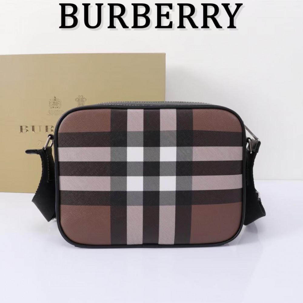 Burberry Classic Brown and White Checkered Crossbody Bag Burberry Classic Brown and White Checkered Crossbody Bag