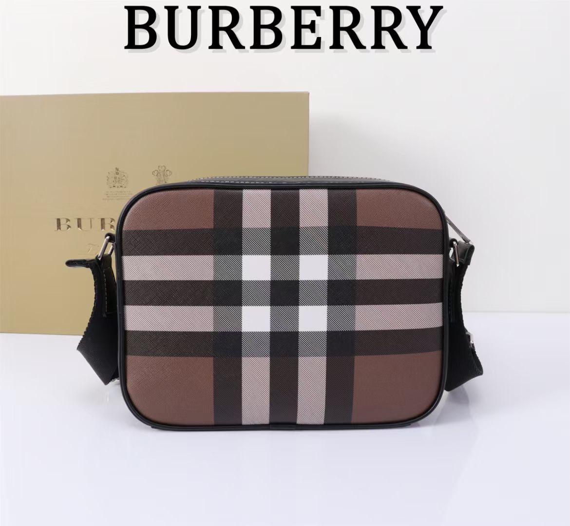 Burberry Classic Brown and White Checkered Crossbody Bag Burberry Classic Brown and White Checkered Crossbody Bag