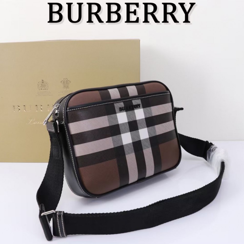 Burberry Classic Brown and White Checkered Crossbody Bag Burberry Classic Brown and White Checkered Crossbody Bag