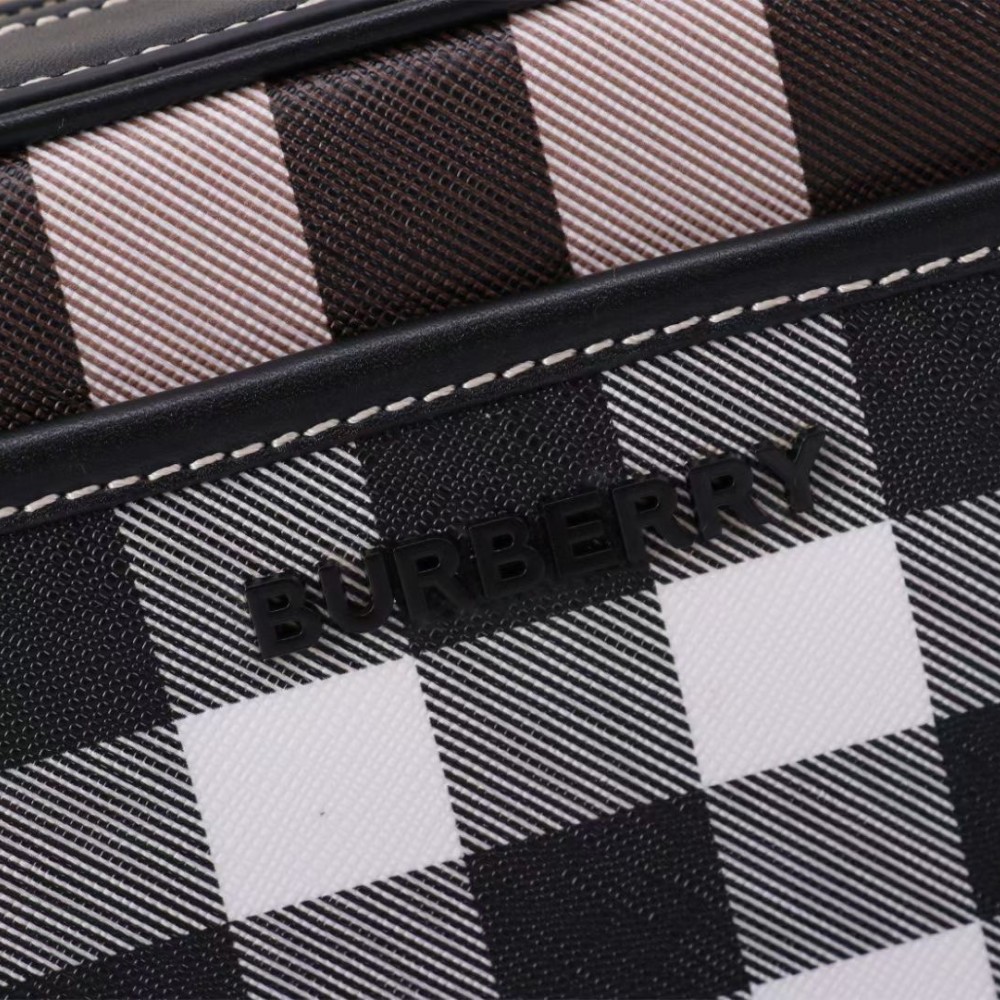 Burberry Classic Brown and White Checkered Crossbody Bag Burberry Classic Brown and White Checkered Crossbody Bag