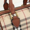 Burberry Classic Brown and White Checkered Long Strap Crossbody Bag Burberry Classic Brown and White Checkered Long Strap Crossbody Bag