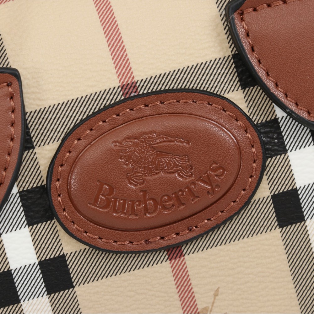 Burberry Classic Brown and White Checkered Long Strap Crossbody Bag Burberry Classic Brown and White Checkered Long Strap Crossbody Bag