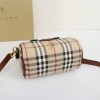 Burberry Classic Brown and White Checkered Long Strap Crossbody Bag Burberry Classic Brown and White Checkered Long Strap Crossbody Bag
