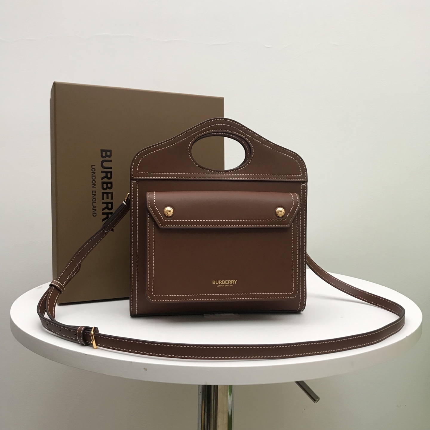 Burberry Classic Calfskin Dark Brown Tote Burberry Classic Calfskin Dark Brown Tote