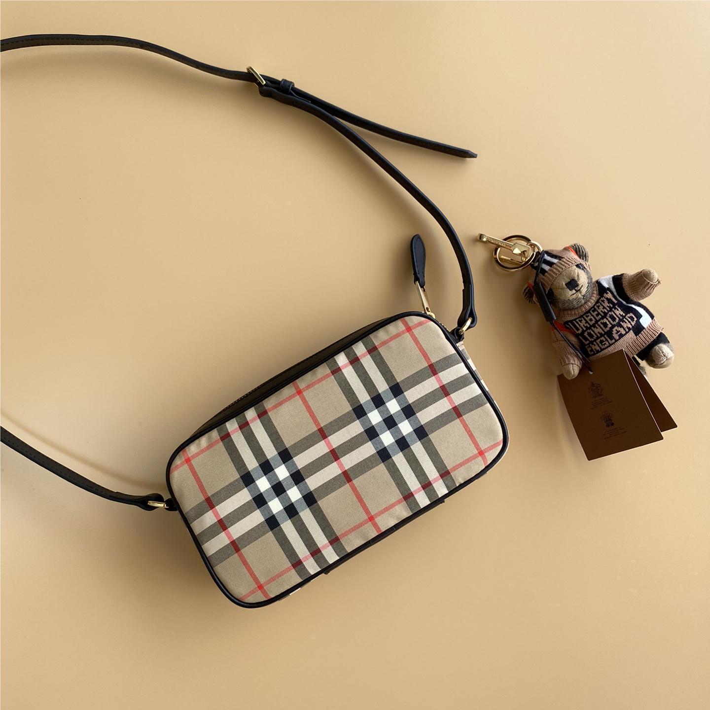 Burberry Classic Brown and White Checkered Crossbody Bag Burberry Classic Brown and White Checkered Crossbody Bag
