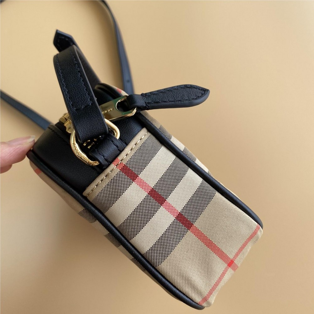 Burberry Classic Brown and White Checkered Crossbody Bag Burberry Classic Brown and White Checkered Crossbody Bag