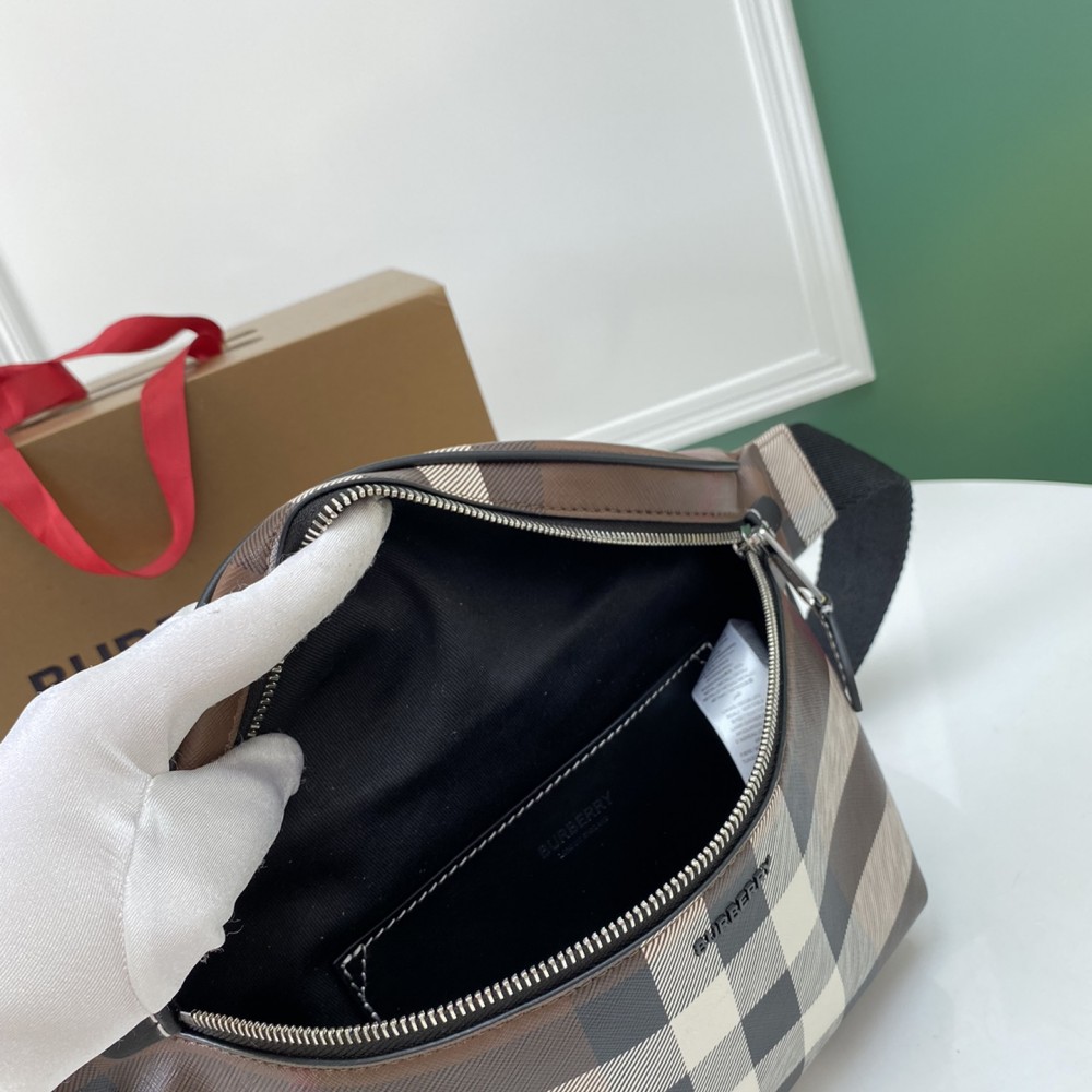 Burberry Classic Brown and White Checkered Crossbody Bag Burberry Classic Brown and White Checkered Crossbody Bag