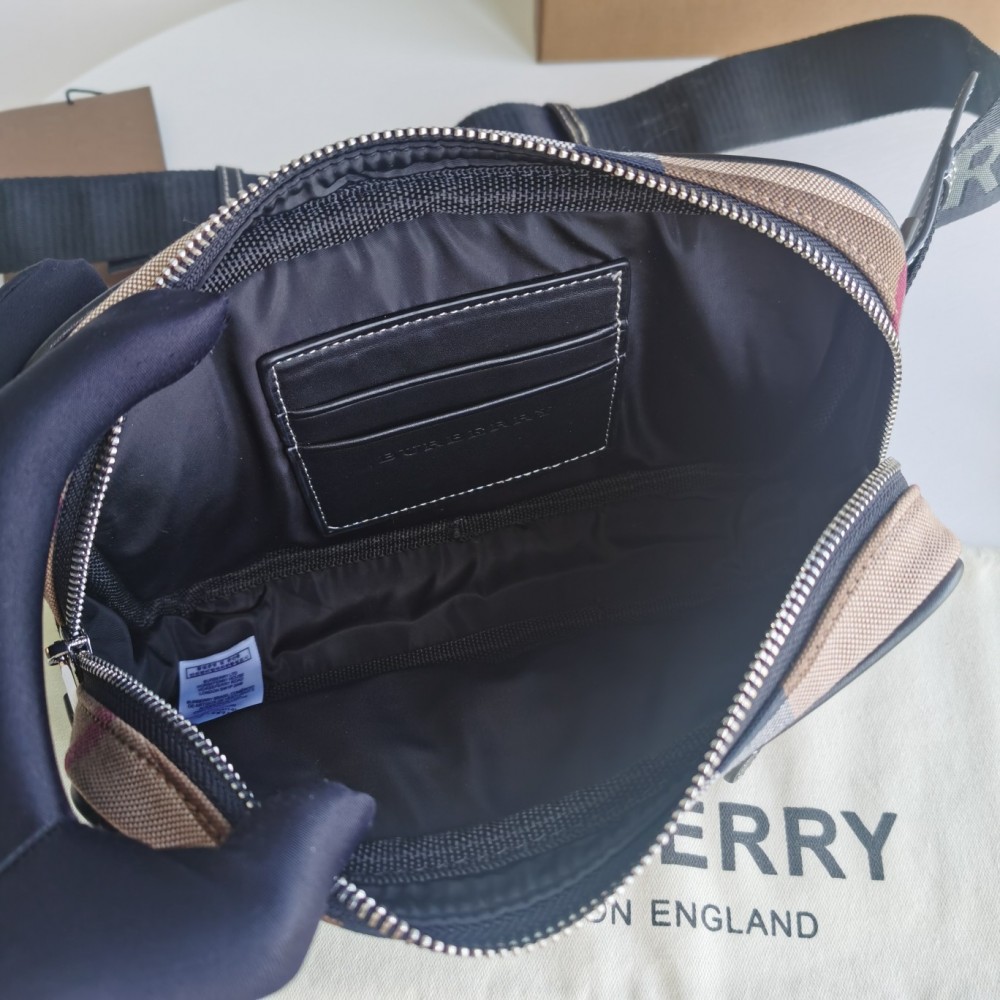 Burberry Classic Plain Dark Brown Canvas Zipper Crossbody Bag Burberry Classic Plain Dark Brown Canvas Zipper Crossbody Bag