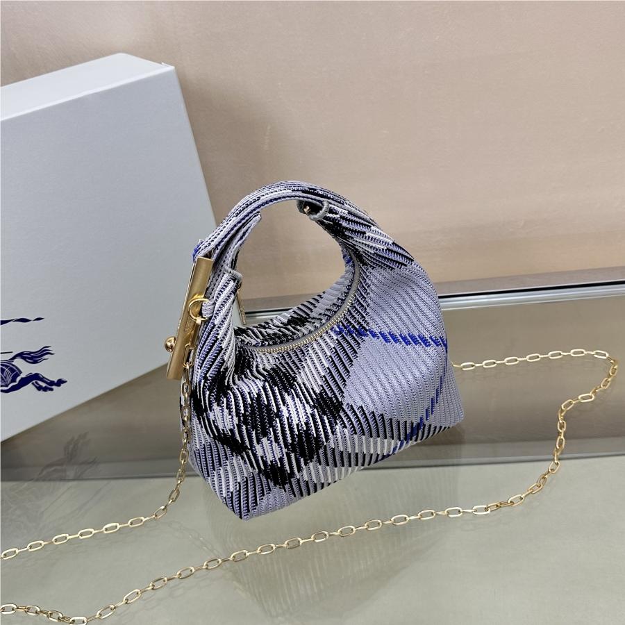 Burberry classic blue and white contrast knitted chain bag Burberry classic blue and white contrast knitted chain bag