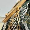 Burberry classic teal and black contrast knitted chain bag Burberry classic teal and black contrast knitted chain bag