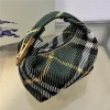 Burberry classic teal black contrast medium knitted chain bag Burberry classic teal black contrast medium knitted chain bag