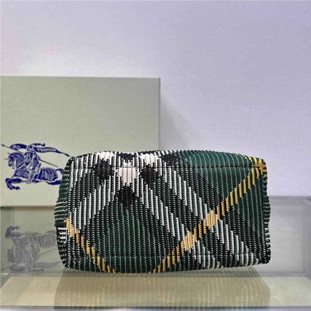 Burberry classic teal black contrast medium knitted chain bag Burberry classic teal black contrast medium knitted chain bag