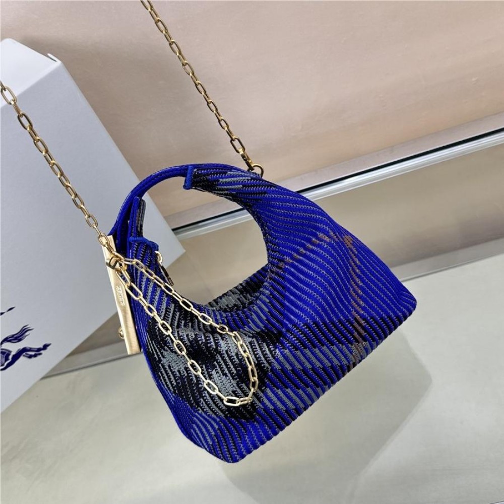 Burberry classic blue contrast knitted chain bag Burberry classic blue contrast knitted chain bag