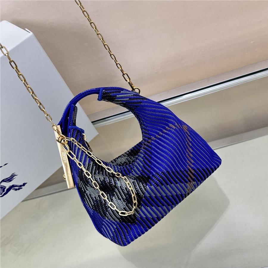 Burberry classic blue contrast knitted chain bag Burberry classic blue contrast knitted chain bag
