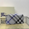 Burberry classic blue and white contrast medium knitted chain bag Burberry classic blue and white contrast medium knitted chain bag
