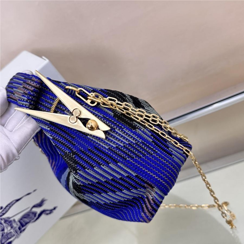 Burberry classic blue contrast knitted chain bag Burberry classic blue contrast knitted chain bag