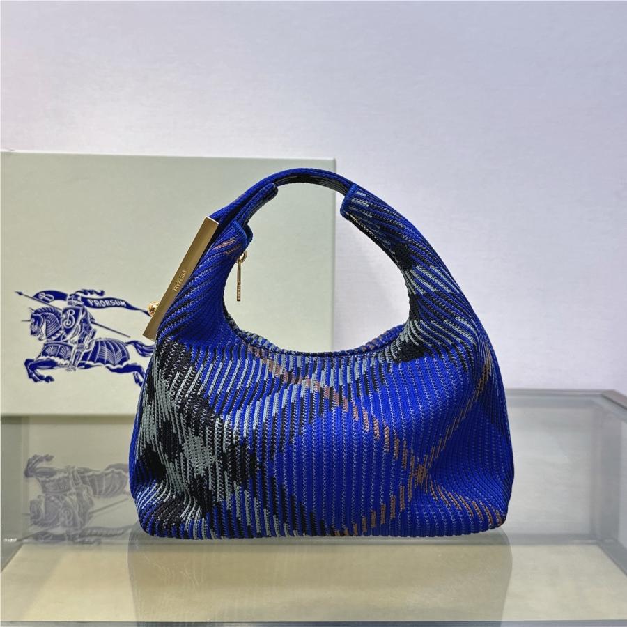 Burberry classic blue and black contrast medium knitted chain bag Burberry classic blue and black contrast medium knitted chain bag