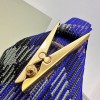 Burberry classic blue and black contrast medium knitted chain bag Burberry classic blue and black contrast medium knitted chain bag