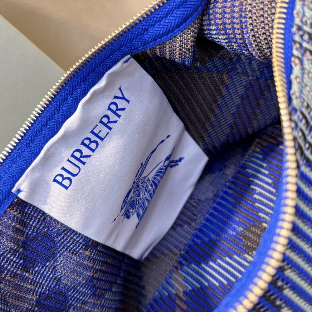 Burberry classic blue and black contrast medium knitted chain bag Burberry classic blue and black contrast medium knitted chain bag