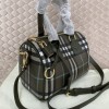 Burberry Check Classic Black and Blue Boston Bag Burberry Check Classic Black and Blue Boston Bag