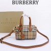 Burberry Check Classic Small Boston Bag in Yellow and White Burberry Check Classic Small Boston Bag in Yellow and White
