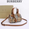 Burberry Check Classic Small Boston Bag in Yellow and White Burberry Check Classic Small Boston Bag in Yellow and White