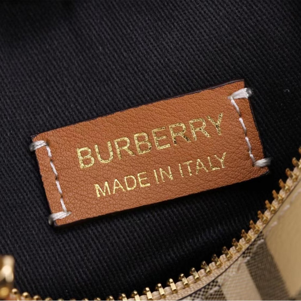Burberry Check Classic Small Boston Bag in Yellow and White Burberry Check Classic Small Boston Bag in Yellow and White