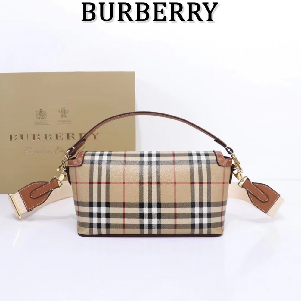 Burberry Check Classic Yellow and White Square Boston Bag Burberry Check Classic Yellow and White Square Boston Bag