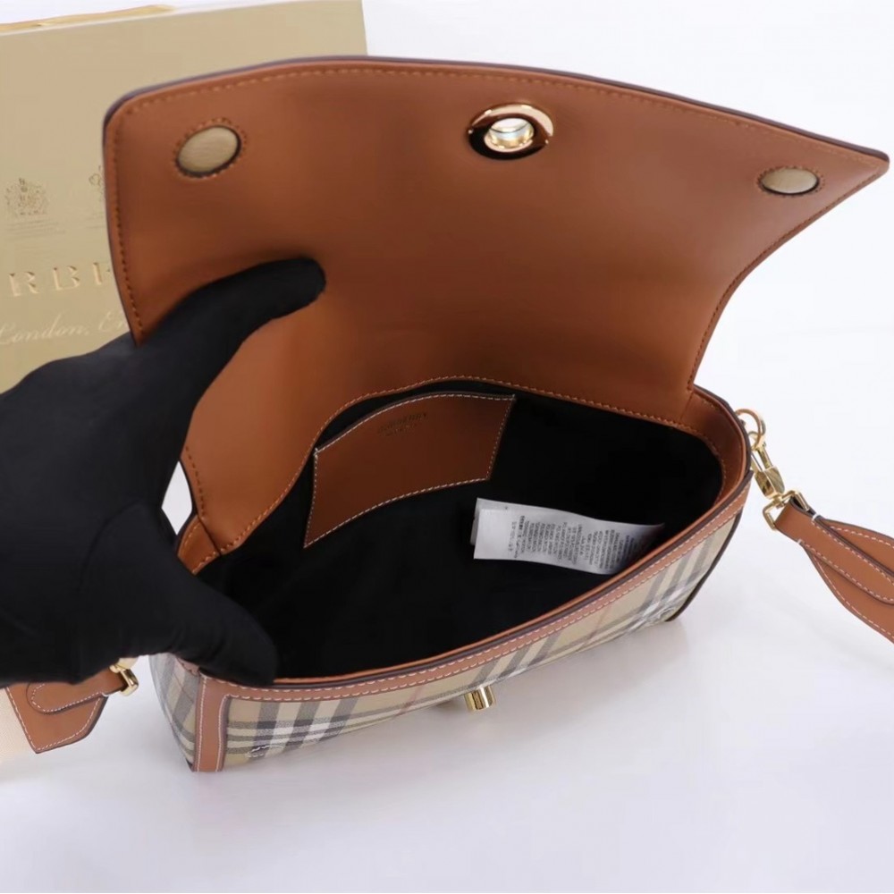 Burberry Check Classic Yellow and White Square Boston Bag Burberry Check Classic Yellow and White Square Boston Bag