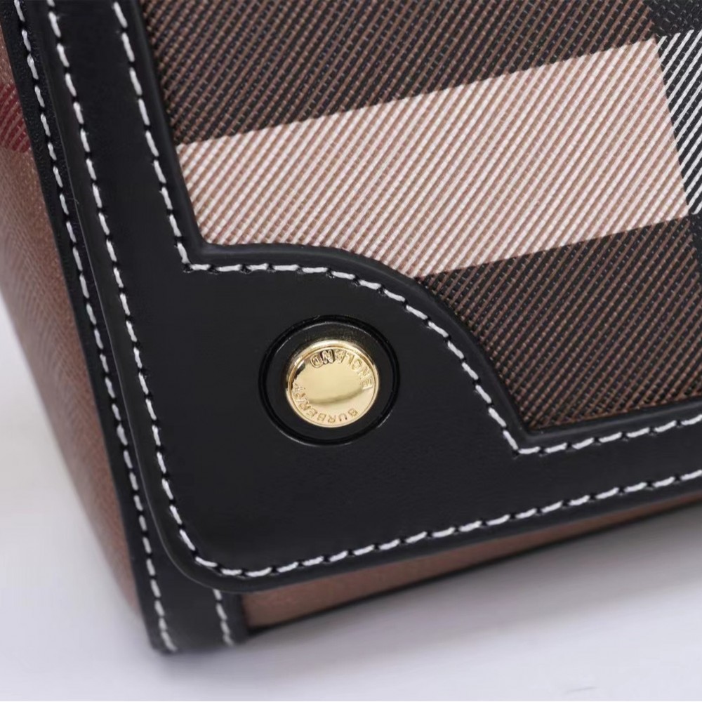 Burberry Check Classic Crimson Square Boston Bag Burberry Check Classic Crimson Square Boston Bag
