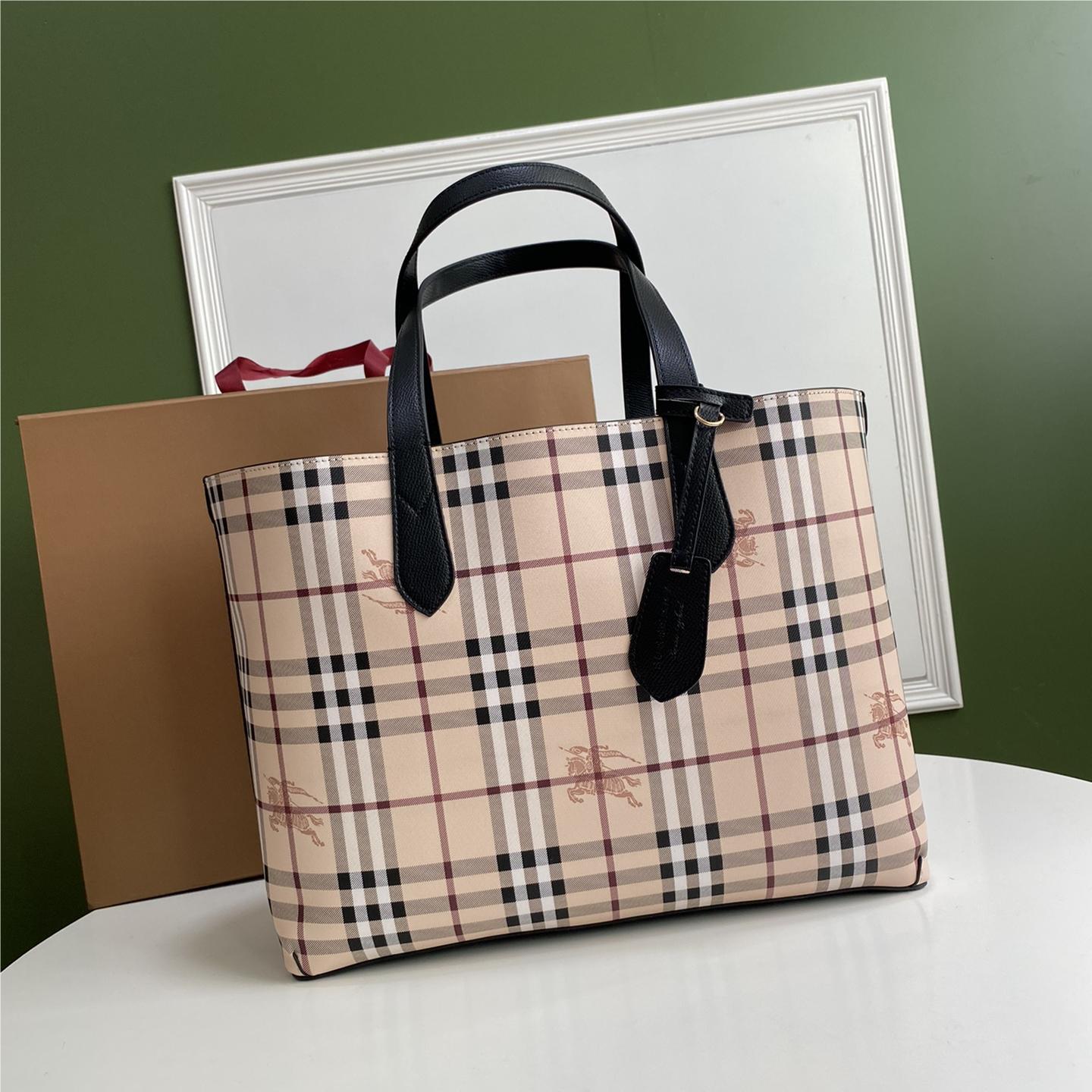 Burberry classic color check tote bag Burberry classic color check tote bag