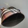 Burberry white and brown contrasting hardware bucket bag Burberry white and brown contrasting hardware bucket bag