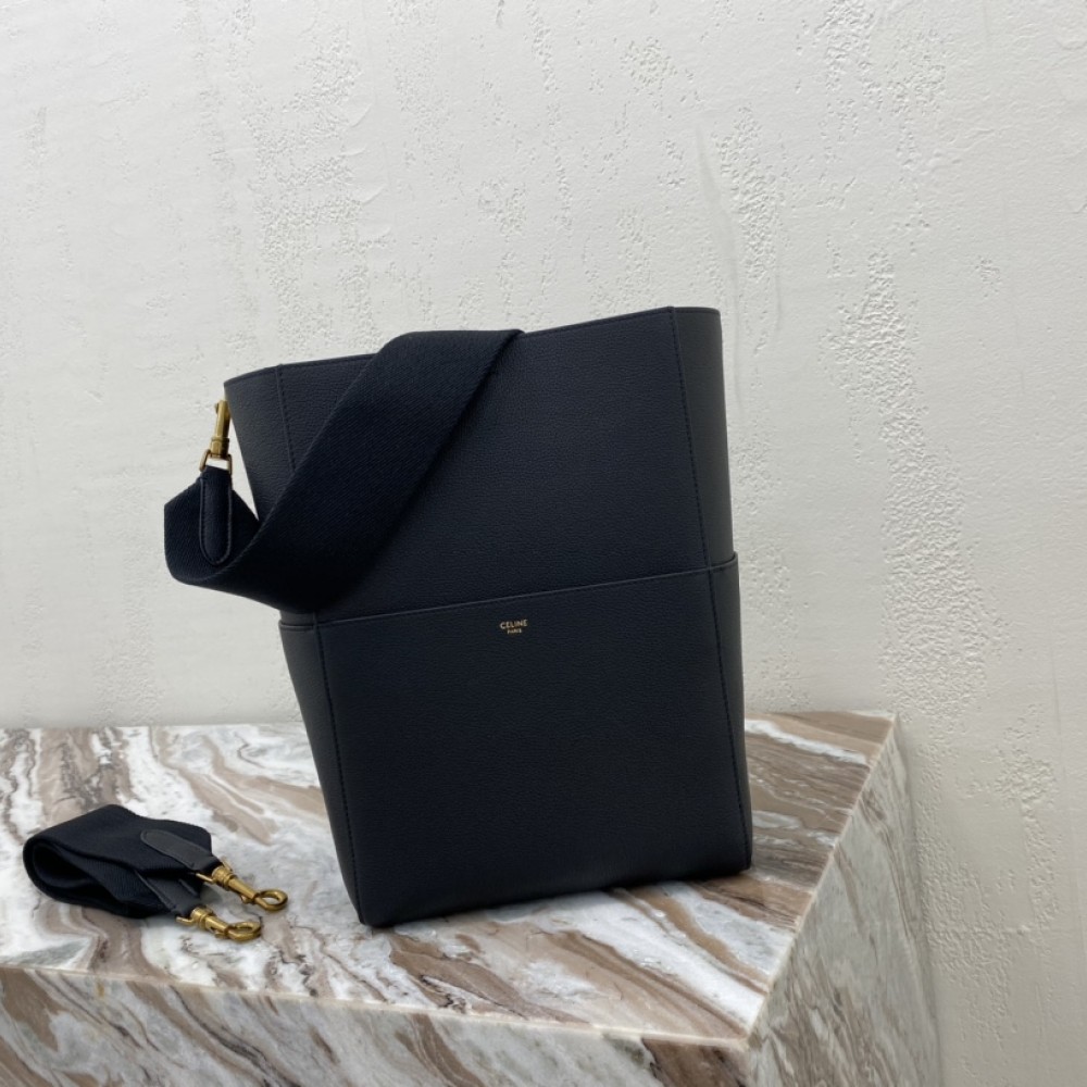 Celine Simple Large Deep Black Crossbody Bag Celine Simple Large Deep Black Crossbody Bag