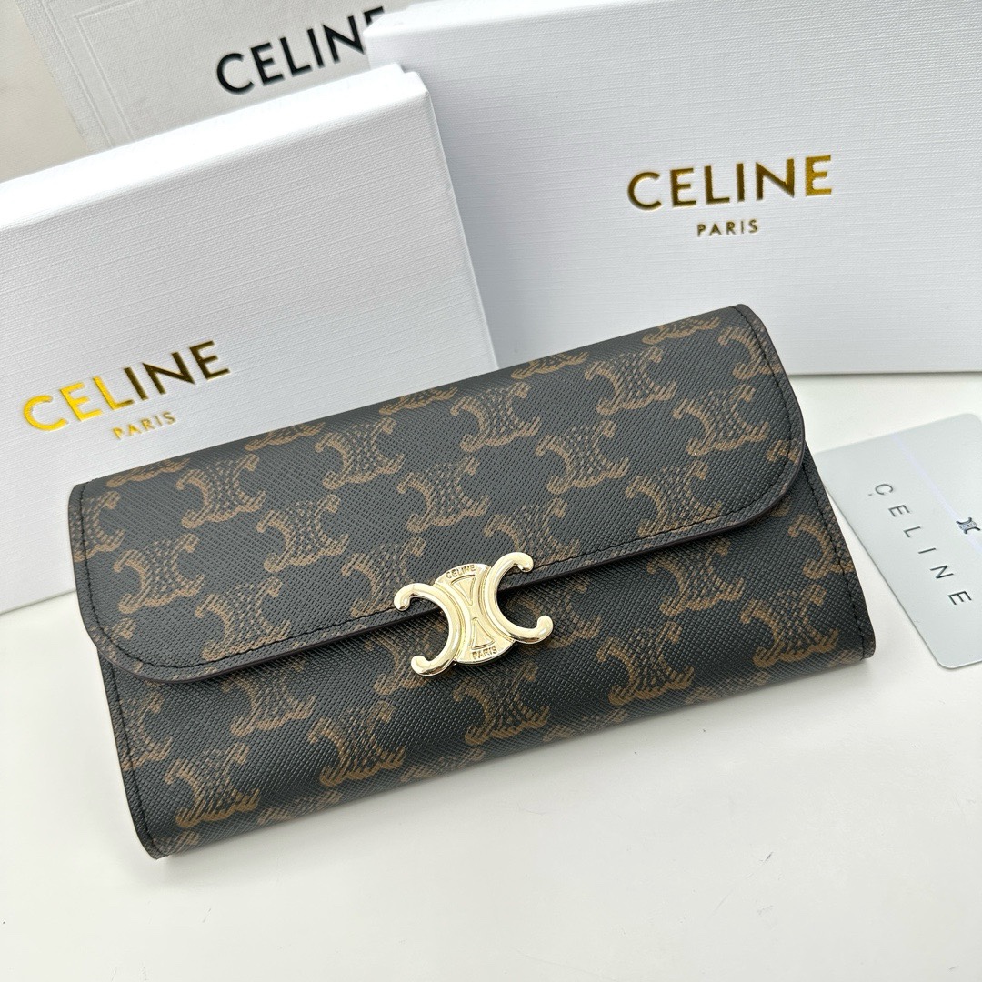 CELINE TRIOMPHE Series Dark Monogram Wallet CELINE TRIOMPHE Series Dark Monogram Wallet
