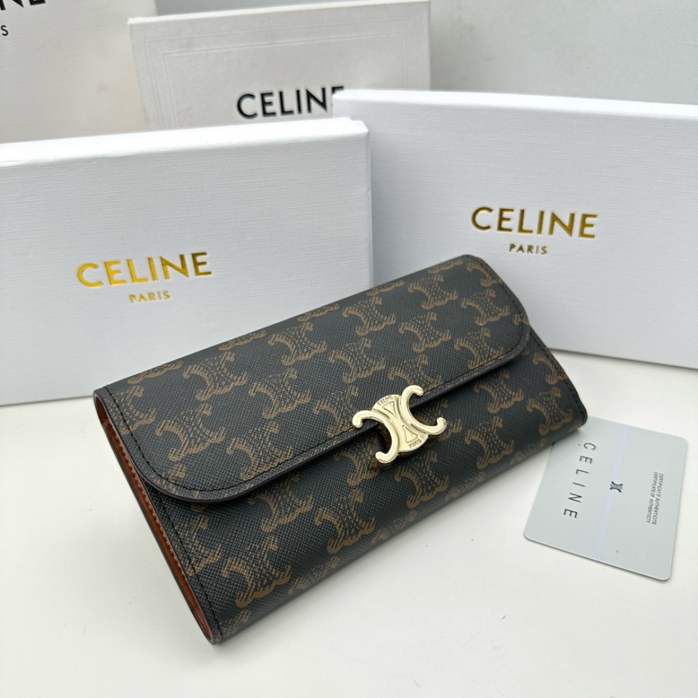 CELINE TRIOMPHE Series Dark Monogram Wallet CELINE TRIOMPHE Series Dark Monogram Wallet