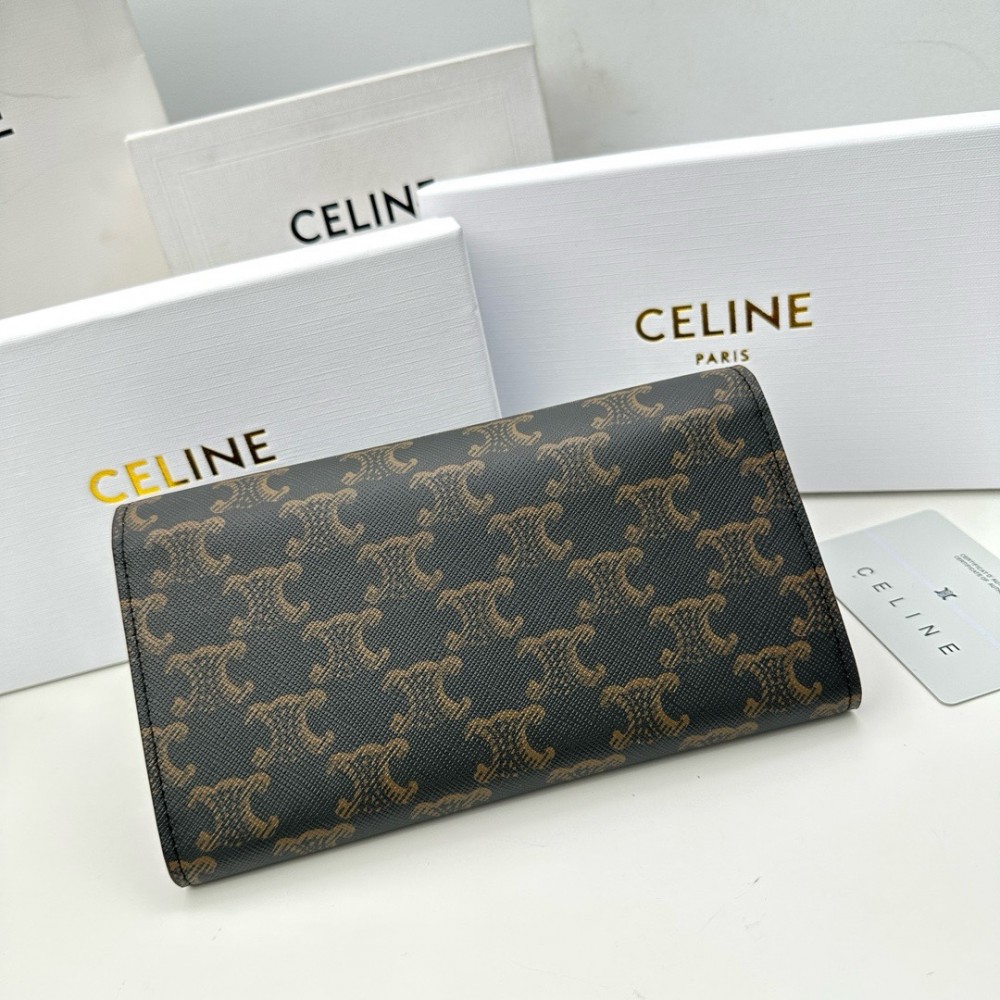 CELINE TRIOMPHE Series Dark Monogram Wallet CELINE TRIOMPHE Series Dark Monogram Wallet