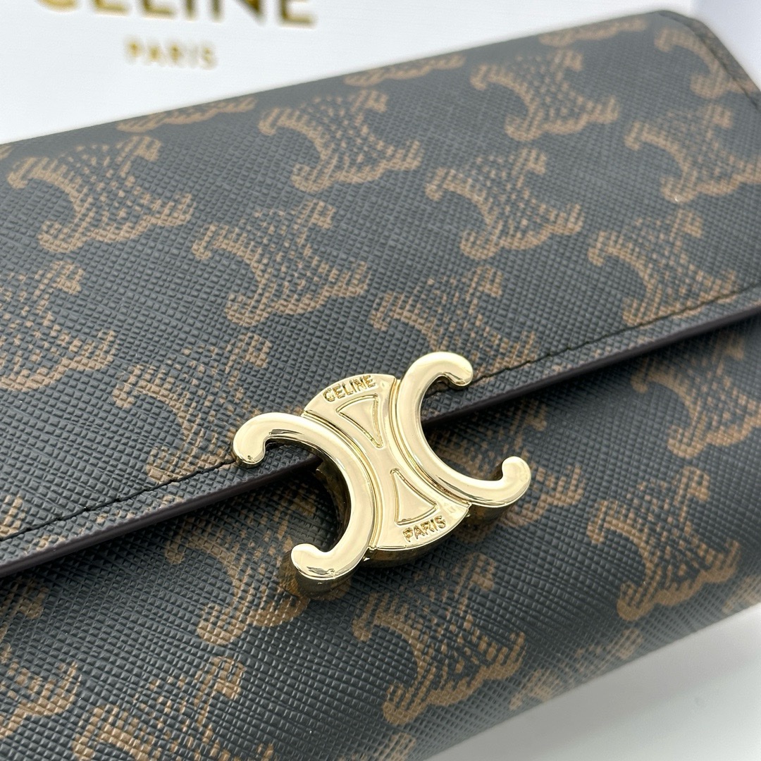 CELINE TRIOMPHE Series Dark Monogram Wallet CELINE TRIOMPHE Series Dark Monogram Wallet