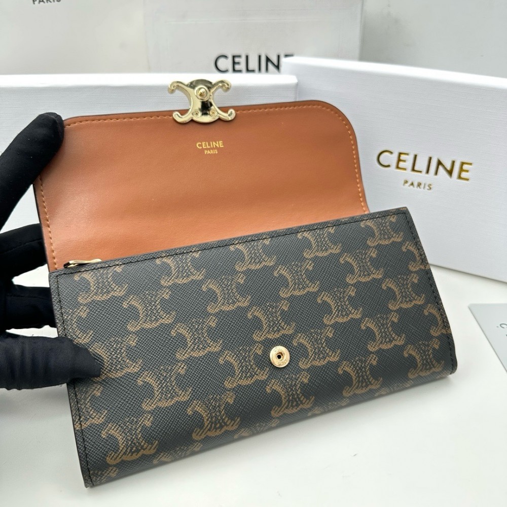 CELINE TRIOMPHE Series Dark Monogram Wallet CELINE TRIOMPHE Series Dark Monogram Wallet