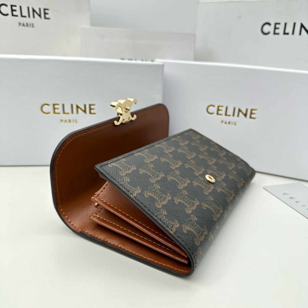 CELINE TRIOMPHE Series Dark Monogram Wallet CELINE TRIOMPHE Series Dark Monogram Wallet