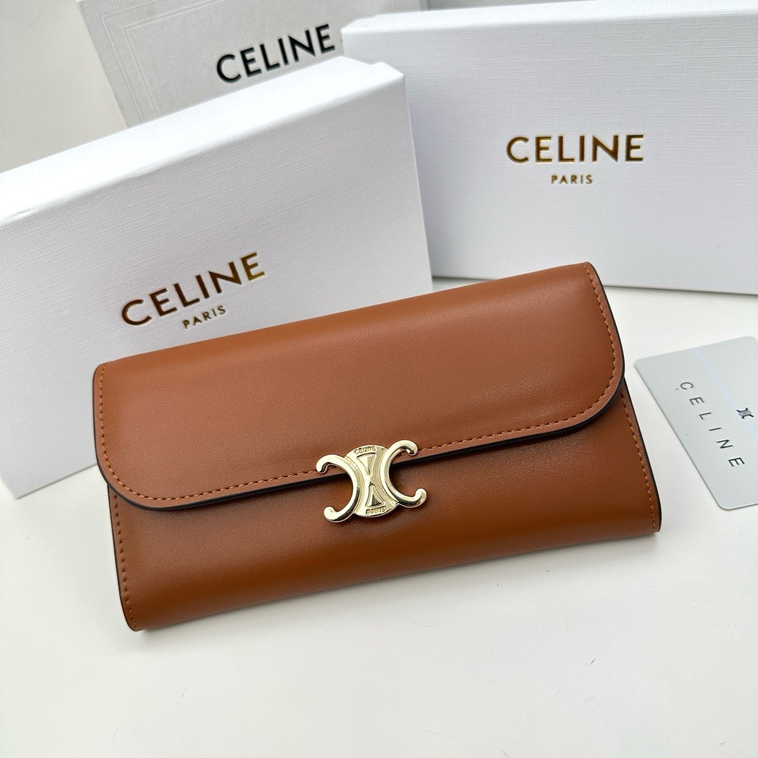 CELINE TRIOMPHE Series Brown Monogram Wallet CELINE TRIOMPHE Series Brown Monogram Wallet